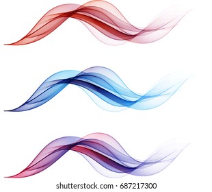 Abstract color waves isolated on white