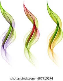 Abstract color waves isolated on white