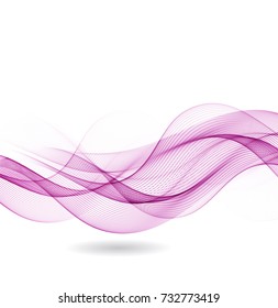 Abstract color waves isolated on white background