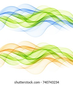 Abstract color waves isolated on white