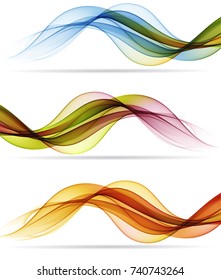 Abstract color waves isolated on white