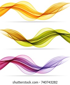Abstract color waves isolated on white