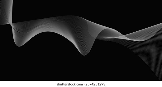 abstract color waves line on the black background for your design your wallpaper