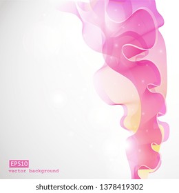 abstract color waves, lines,  on a white 