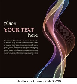 Abstract color waves on black background