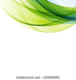 Abstract color waves on white background
