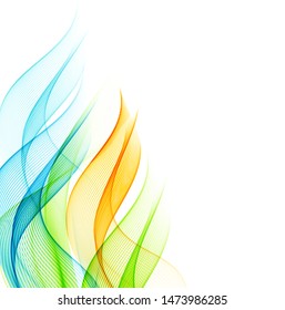 Abstract color waves on white background