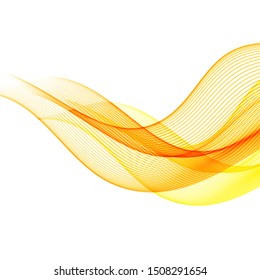 Abstract color waves on white background