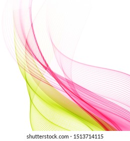 Abstract color waves on white background