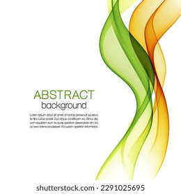 Abstract color waves on white background