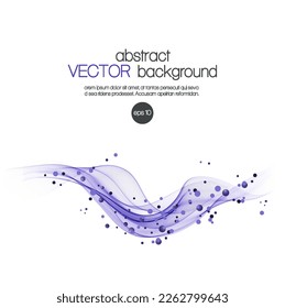 Abstract color wavy background with bubbles