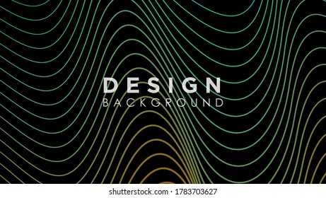 Abstract color wavy lines background. Modern topographic line contour map background, geographic grid map. vector illustration