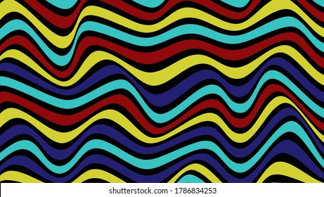 Abstract color wavy lines background. Modern topographic line contour map background, geographic grid map. vector illustration