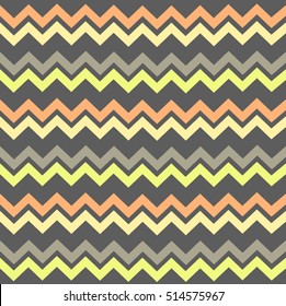 Abstract color wavy stripes with orange yellow cream on dark background pattern seamless backdrop wallpaper. Vector image