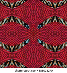 Abstract color xylography background. The protective layer for banknotes, diplomas and certificates. Vector illustration