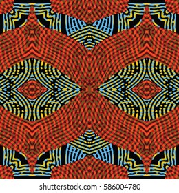 Abstract color xylography background. The protective layer for banknotes, diplomas and certificates. Vector illustration
