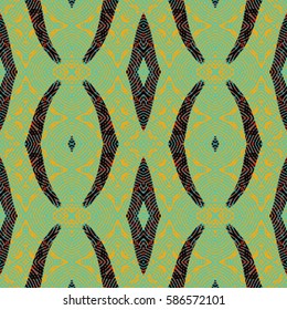 Abstract color xylography background. The protective layer for banknotes, diplomas and certificates. Vector illustration