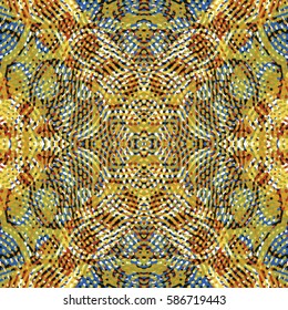Abstract color xylography background. The protective layer for banknotes, diplomas and certificates. Vector illustration
