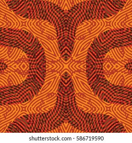Abstract color xylography background. The protective layer for banknotes, diplomas and certificates. Vector illustration