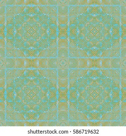 Abstract color xylography background. The protective layer for banknotes, diplomas and certificates. Vector illustration