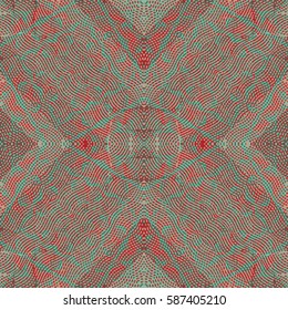 Abstract color xylography background. The protective layer for banknotes, diplomas and certificates. Vector illustration