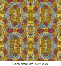 Abstract color xylography background. The protective layer for banknotes, diplomas and certificates. Vector illustration