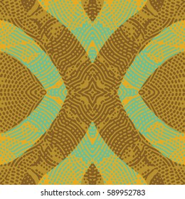 Abstract color xylography background. The protective layer for banknotes, diplomas and certificates. Vector illustration