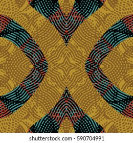 Abstract color xylography background. The protective layer for banknotes, diplomas and certificates. Vector illustration