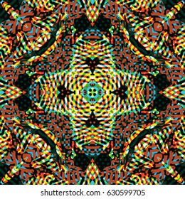 Abstract color xylography background. The protective layer for banknotes, diplomas and certificates. Vector illustration