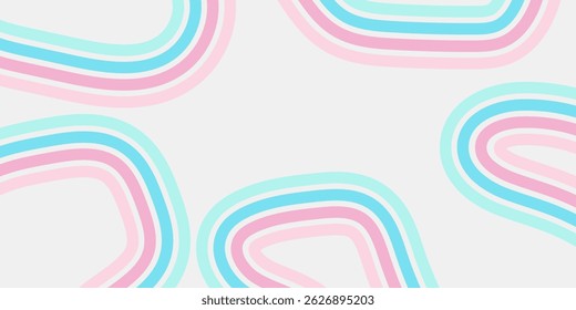 Abstract colored 70s background vector. Classic retro wallpaper with rainbow stripes and wavy lines.