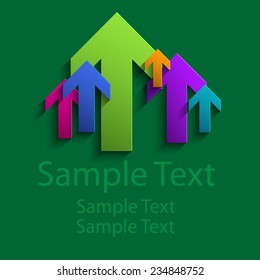 Abstract colored arrows pointing upwards