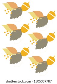 abstract colored autumn leaves on a white background, autumn pattern