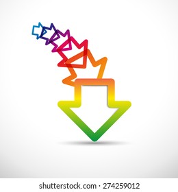Abstract colored background with arrows