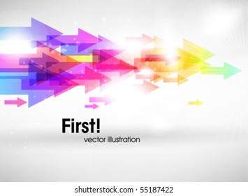 Abstract colored background with arrows