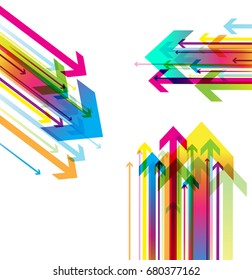 Abstract colored background with arrows.