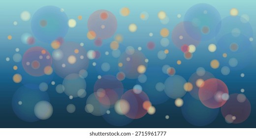 Abstract colored background with a bokeh effect on a blue gradient, can be used alone