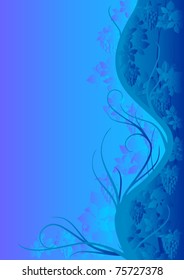 Abstract colored background with bunches of grapes and leaves