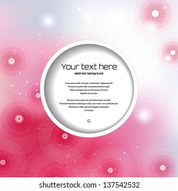 Abstract colored background with circles.  Round frame for your text.