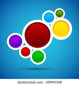 Abstract colored background contains of round bubbles. Vector eps10.