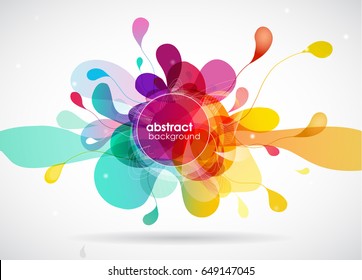 Abstract colored background with different shapes.