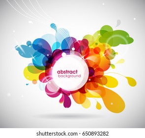 Abstract colored background with different shapes.