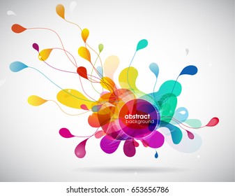 Abstract colored background with different shapes.