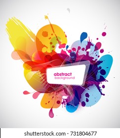 Abstract colored background with different shapes.
