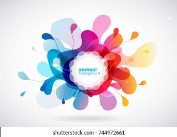 Abstract colored background with different shapes.