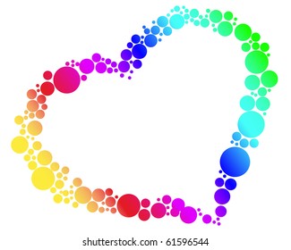 abstract colored background in the form of heart. Vector