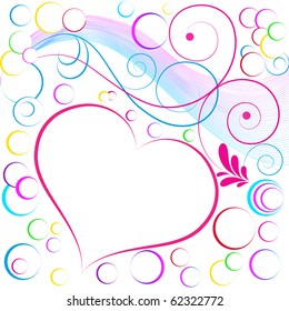 Abstract colored background in the form of heart. Vector