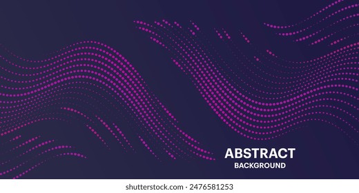 Abstract colored background with futuristic purple wave dots. modern Vector background with dynamic waves. sports poster vector background template. Eps 10