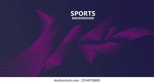 Abstract colored background with futuristic purple wave dots. modern Vector background with dynamic waves. sports poster vector background template. Eps 10