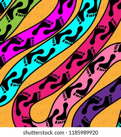 abstract colored background image of chain footprint