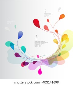 Abstract colored background with leafs.